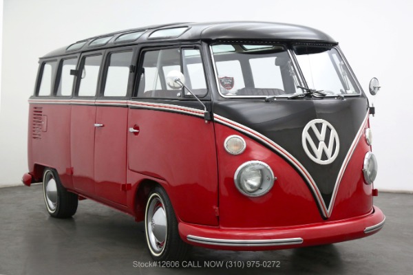 Vintage 1965 VW 23-Window Samba Bus Red color