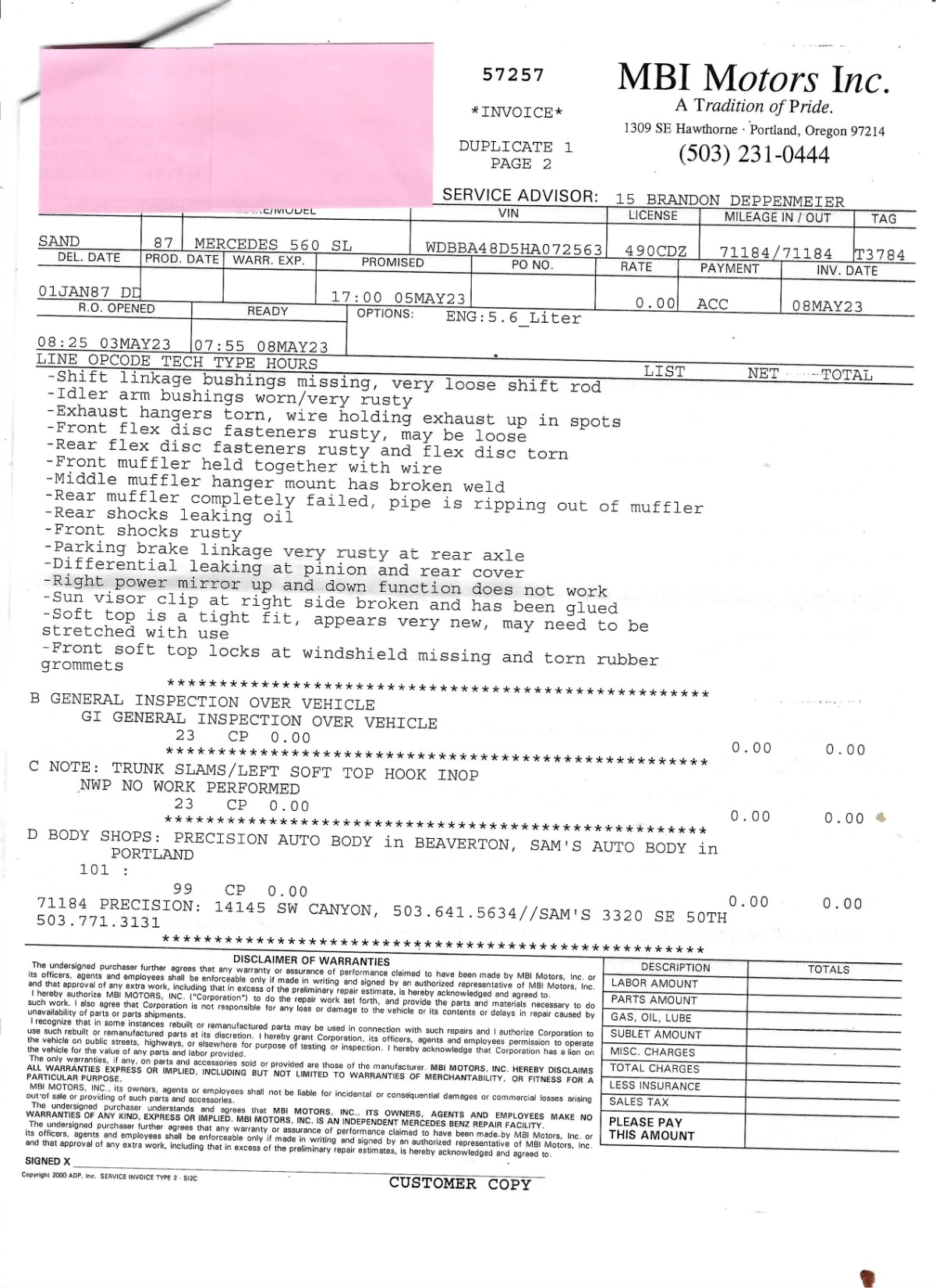 1987 Mercedes-Benz 560 null photo 67